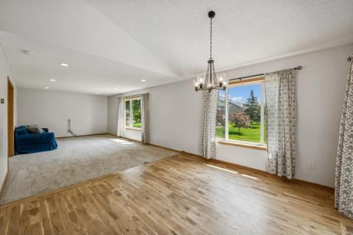 View from the dining room to the living room.