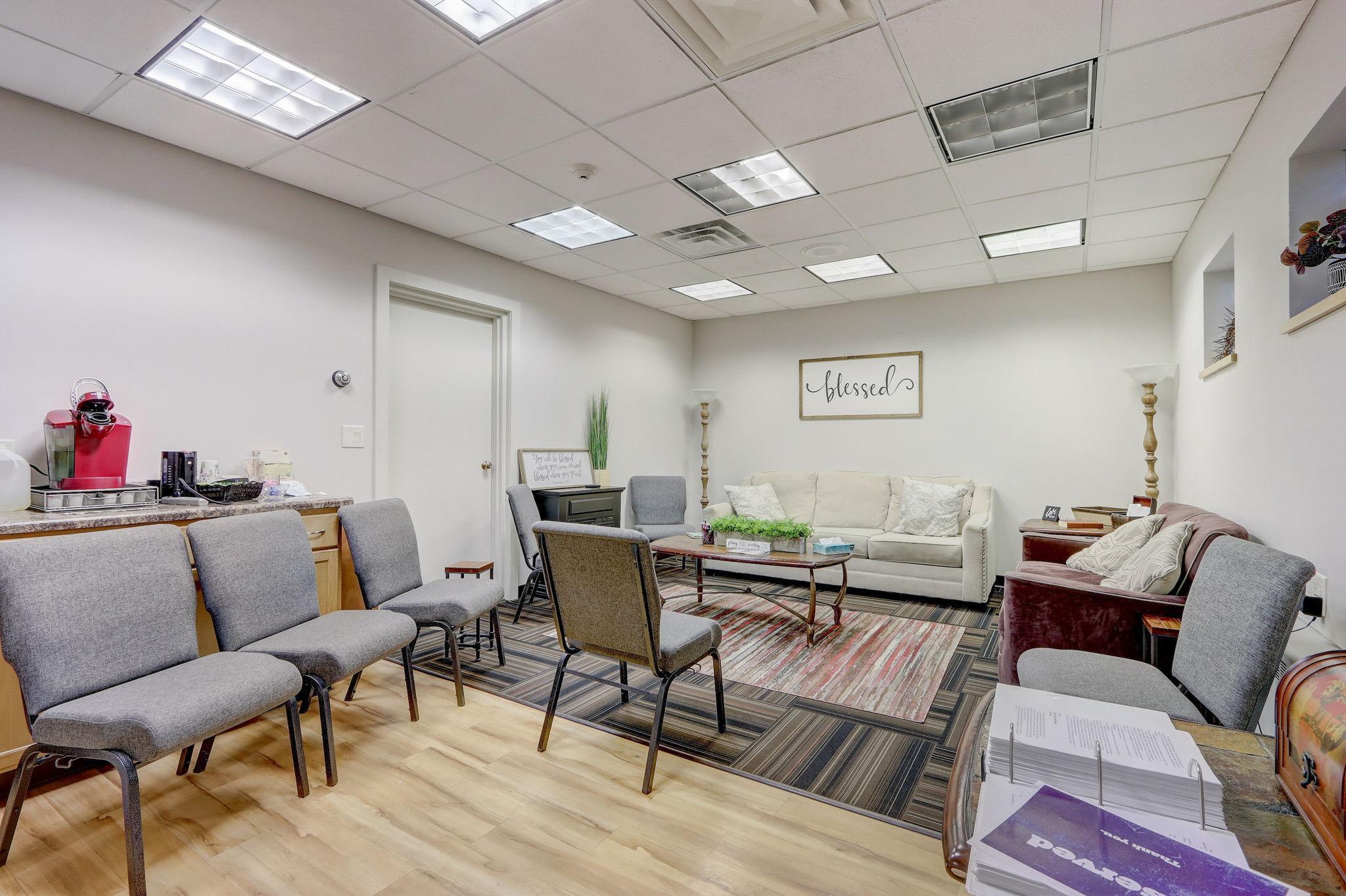 Gathering room can be used as a meeting space or private family suite during weddings or funerals.