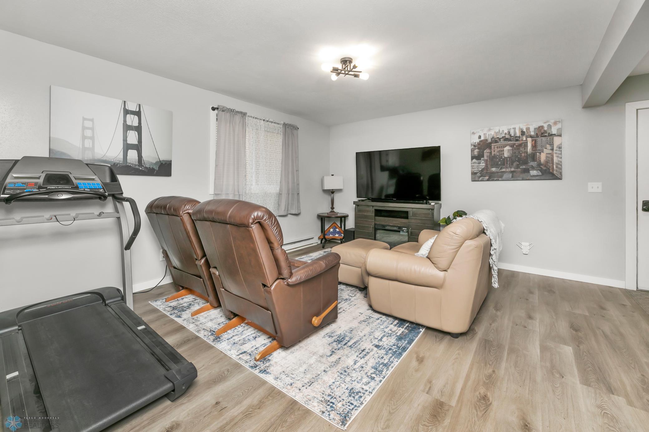 Family room view 1, laminate floors