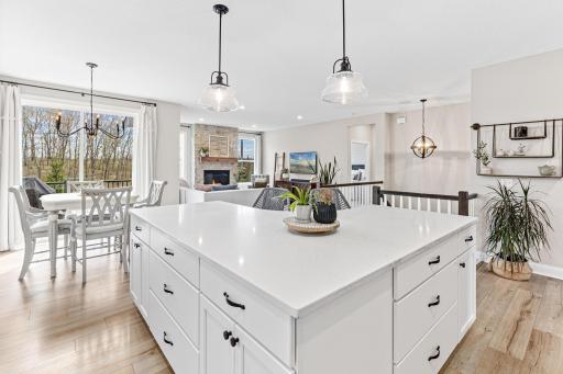 Large Kitchen Island with Open Living/Kitchen/Dining