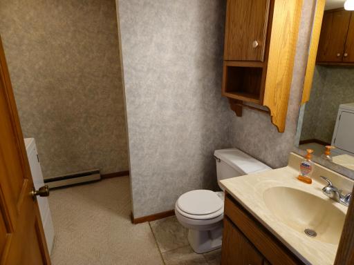 Lower level 3/4 bath with Laundry and storage. Shower behind that wall!