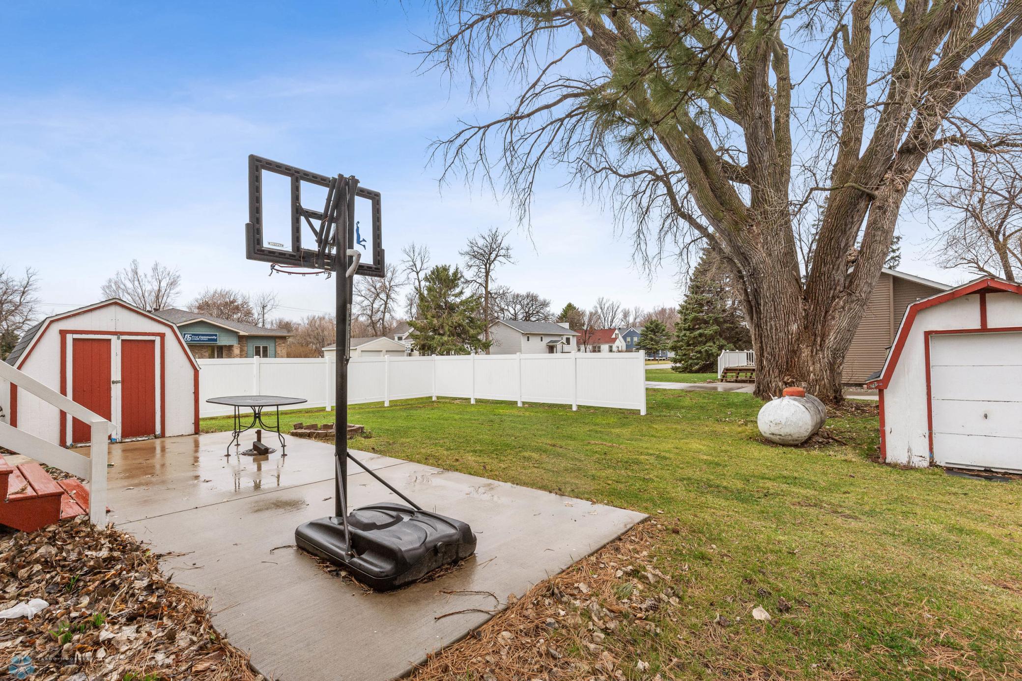 Partially fenced yard