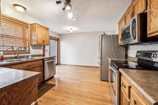 Nicely appointed kitchen with updated appliances and a lot of counter space!