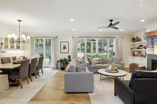 Gorgeous main gathering area that seamlessly extends outside