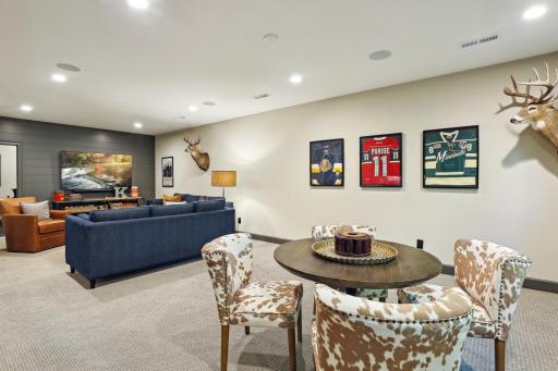 The lower level hosts fun entertaining space with heated floors throughout with exception of the exercise and mechanical room