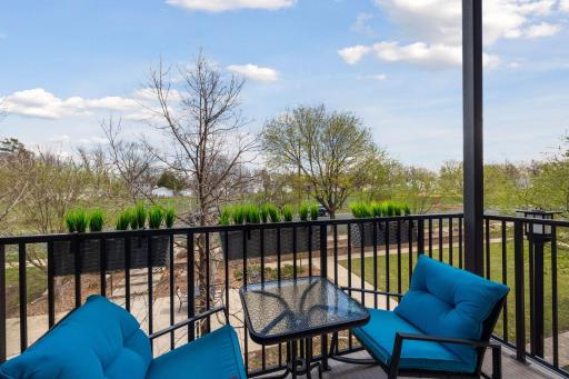 Balcony/deck is a great spot to dine alfresco or enjoy your morning cup of coffee.