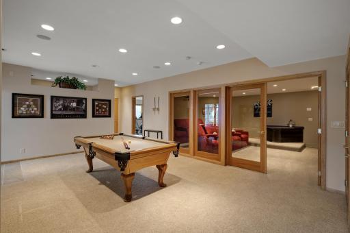 Recreation area perfect for a pool table.