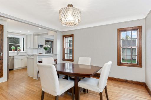This home was made for entertaining! Kitchen was thoughtfully renovated by the current owners. Kitchen space was opened to the dining room for better light and flow, while still maintaining the character of the home.