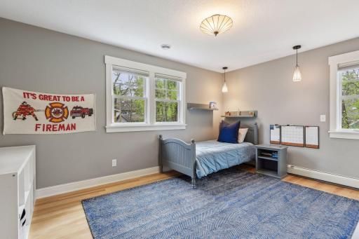 Solid oak hardwood floors are such a classic touch in all of the bedrooms.