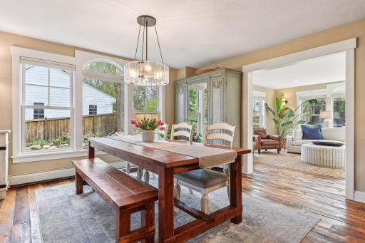 Light and bright dining area will easily accommodate everyday meals or larger parties.