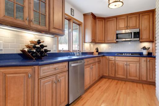 Nicely updated kitchen is sure to please the chef in the family.
