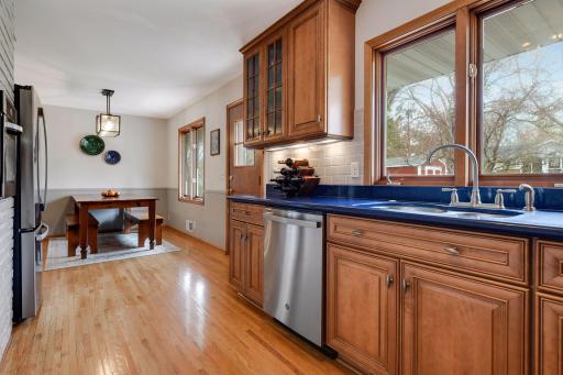 Custom cabinetry, solid surface counters, and stainless steel appliances are just a few of the perks.