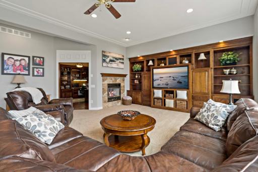 Built in cherry cabinetry entertainment center with whole home sound_3250 Lakeside Dr