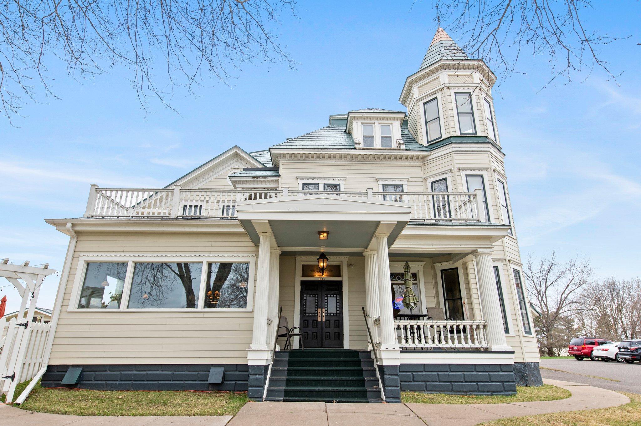 Front of building with porch