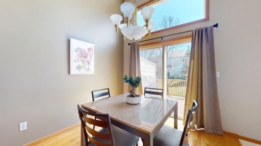 The generously sized dining area has a patio door access to your large low-maintenance deck for grilling and relaxation.