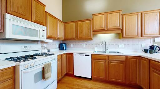 The generous kitchen space accommodates two cooks!