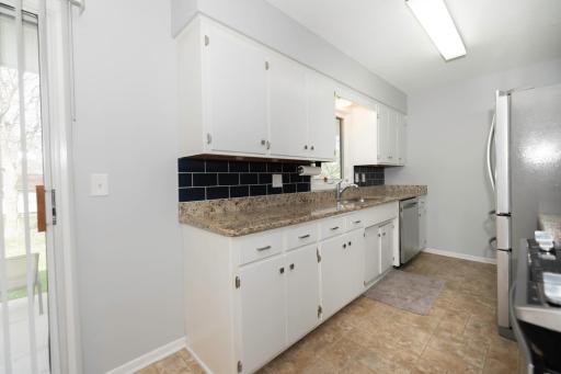 Newer granite counter tops and stainless steel appliances
