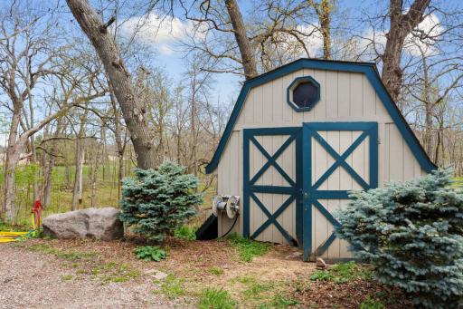 This storage shed has been used as a dog kennel