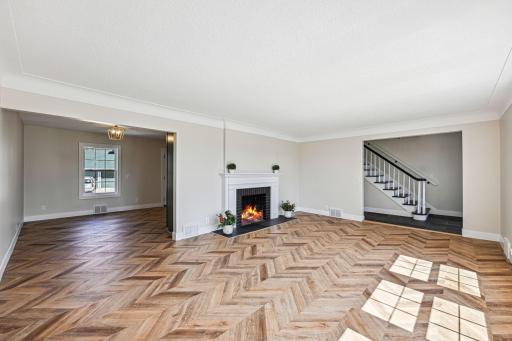 Living room - New floors (LifeProof waterproof luxury vinyl chevron plank)