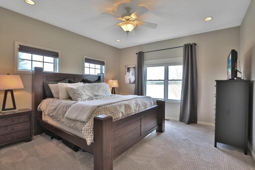 Primary bedroom with 2 walk-in closets. One in Bedroom and a second in Owners private bath.