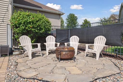 The flagstone patio is a great spot for your fire bowl.