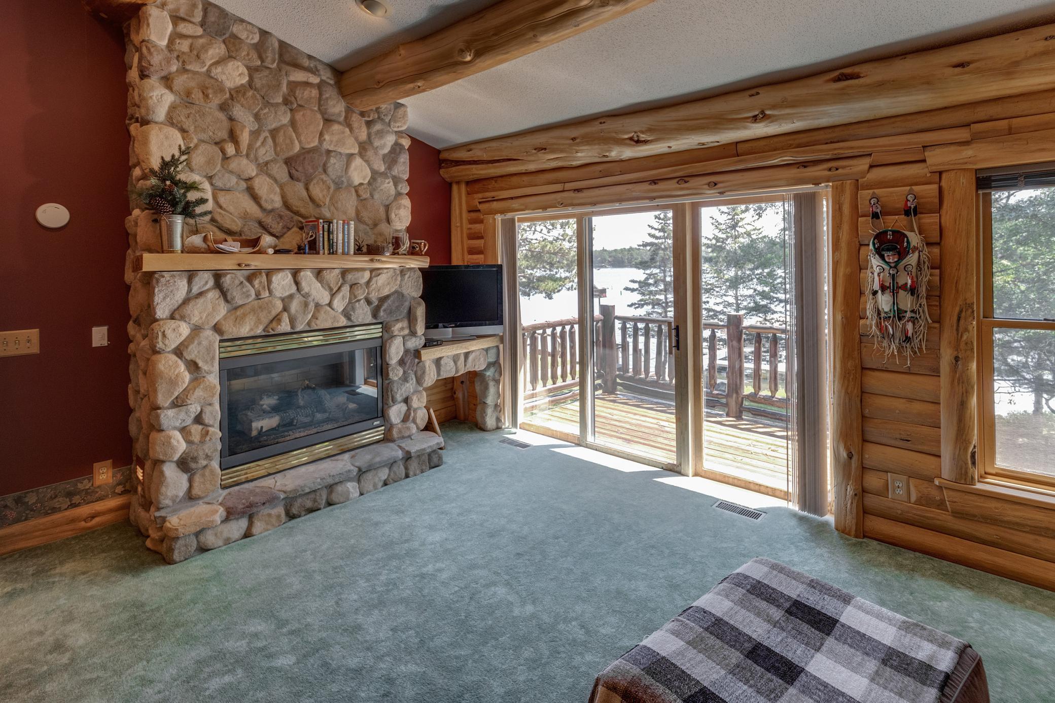 Primary suite with a gas fireplace