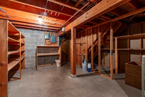 Spacious storage area downstairs, providing ample room to keep belongings organized and easily accessible.