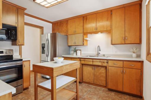 Your kitchen is complete with updated appliances and cooking station.
