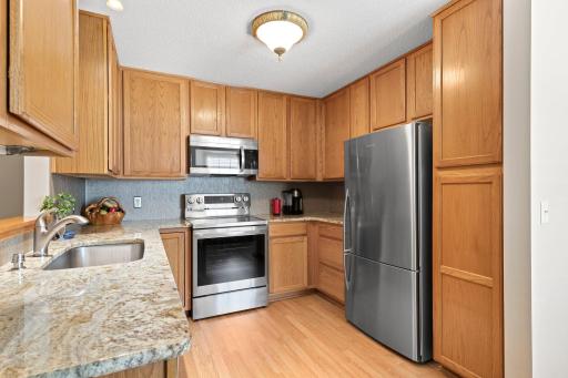 The kitchen itself offers ample cabinetry.