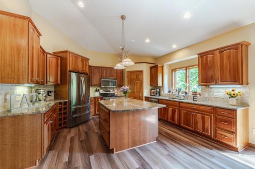 A truly custom Kitchen , Huge island, tons of counter space