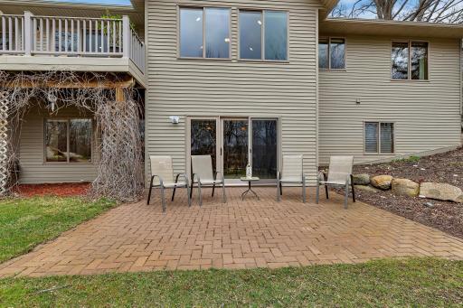 Spacious 16’ x 16’ paver stone patio overlooking the private and wooded backyard!