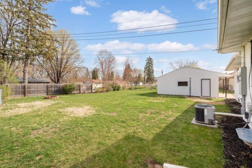 Large flat backyard. Plenty of space for outdoor games and gardening.