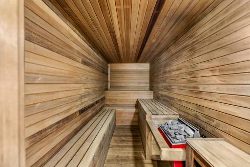 Enjoy the spacious sauna, just off the lower level family room.