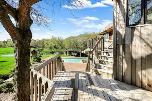 Walk out from the kitchen to the tiered deck space, great for grilling and entertaining.