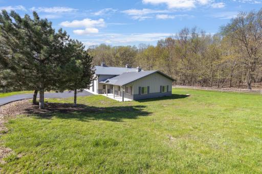 The Morton building offers both cold storage and a heated workshop with bathroom.