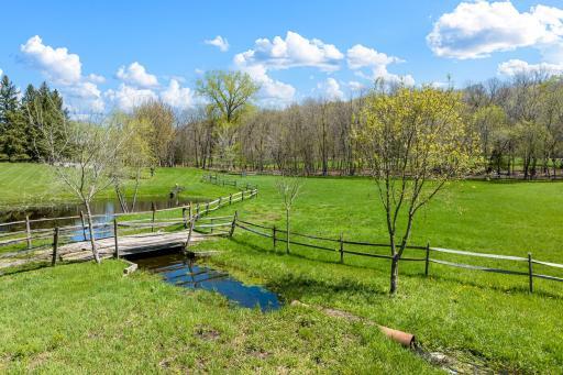 There are multiple charming bridges throughout the property.