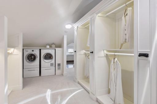 ... and of course primary suite laundry with heated floors. Second full size laundry in the lower level, convenient to the pool for towels and large home items.