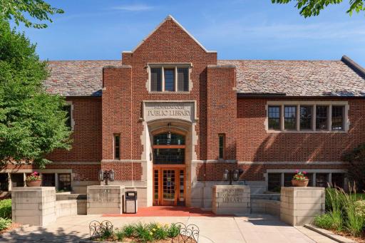 The Linden Hills Library serves residents of Southwest Minneapolis and nearby Edina. It was built in 1931 under the direction of nationally known library director G. Countryman, who was instrumental in expanding the city’s library system.
