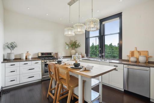 Enjoy views out your kitchen window that are reminiscent of a private estate up north.