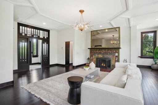 Relax next to the wood-burning fireplace, and take in the uninterrupted views of nature that continue throughout the entire home.
