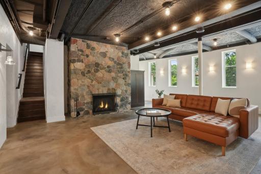 The wood burning fireplace with new stonework gives everything a warm and inviting feeling any time of the year.