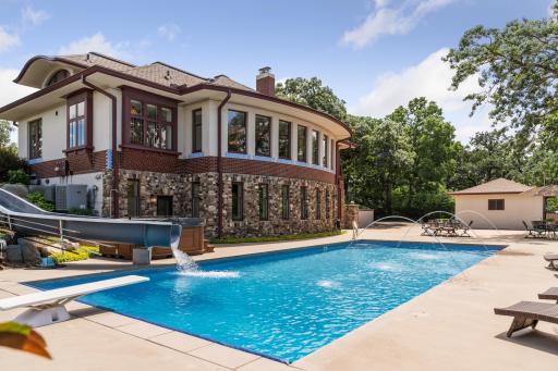 Peaceful setting to swim laps, surrounded by trees and nature.