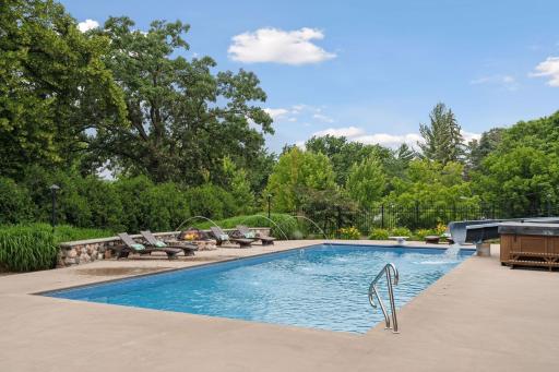 Peaceful setting to swim laps, surrounded by trees and nature.
