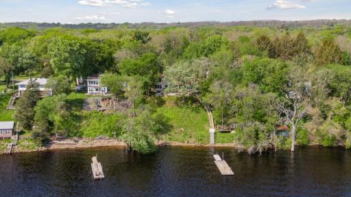 138 feet of St. Croix River frontage, 40x10 foot dock with additional sections is included with the home.