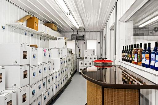 The winery has floor drains to an inground heated holding tank. Lots of wine supply available.