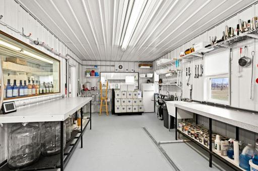 The building has a welding area, a cold storage room, a multi room winery, and two storage rooms in addition to the large open storage areas.