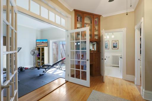 Bonus room of the office. So many possibilities to enjoy this space! Frech doors with transom window above