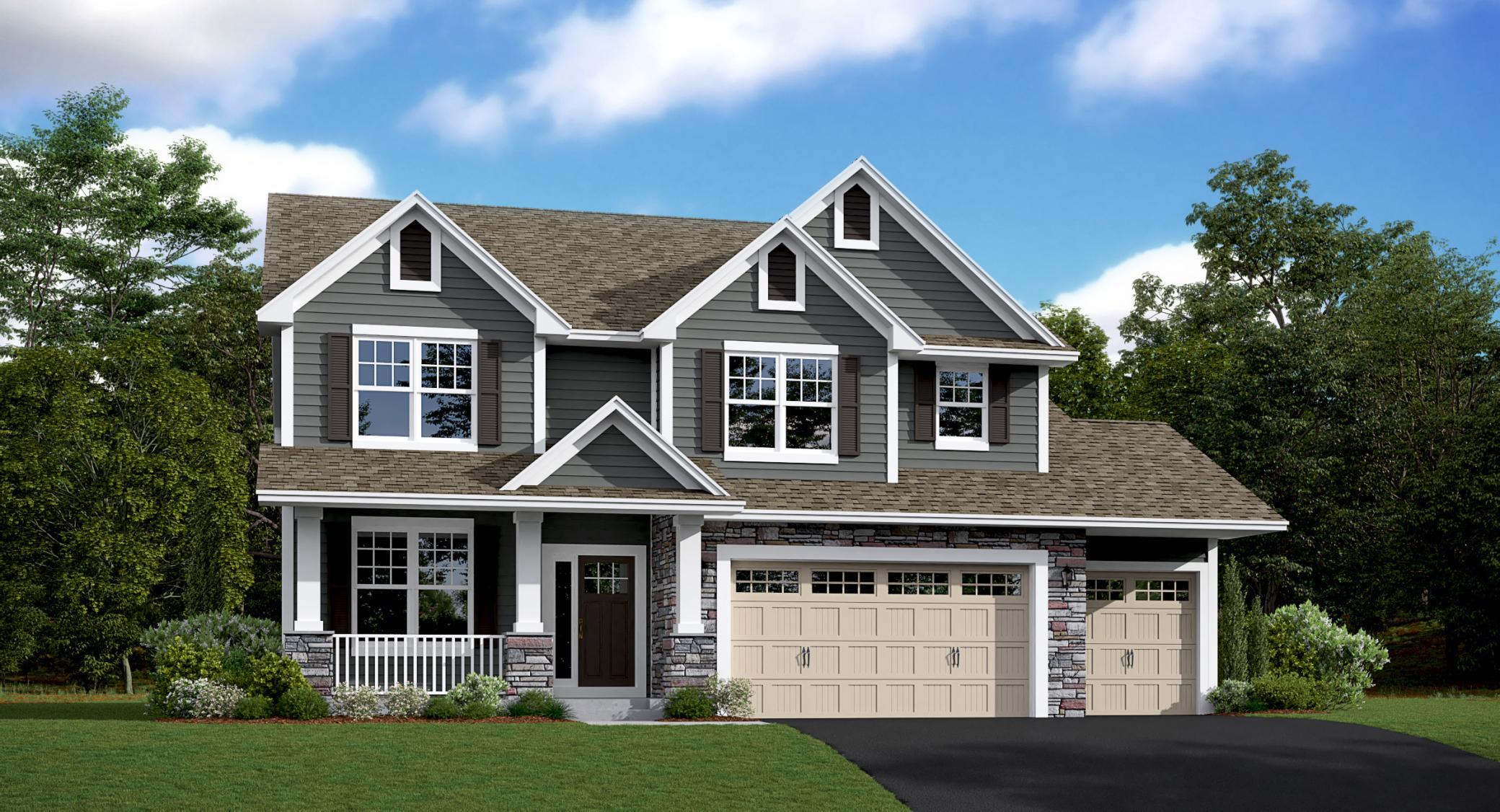 (Exterior rendering, actual homes finishes will vary) Welcome home to Reserve at Autumn Woods - 3091 Sugar Maple Drive - WASHBURN floorplan with WALKOUT unfinished lower level! Available for an October closing!