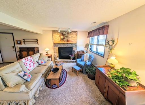 Family room is just a few steps down from the foyer & living room