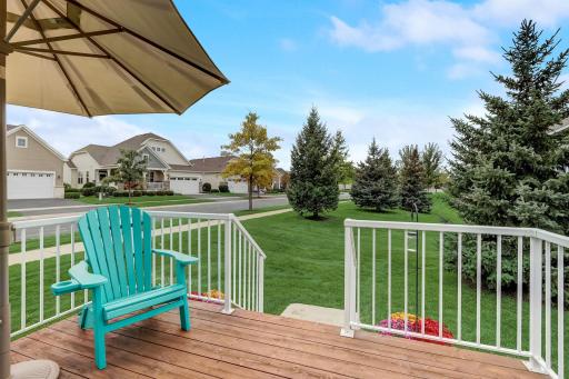 Enjoy the outdoors from the backyard deck.